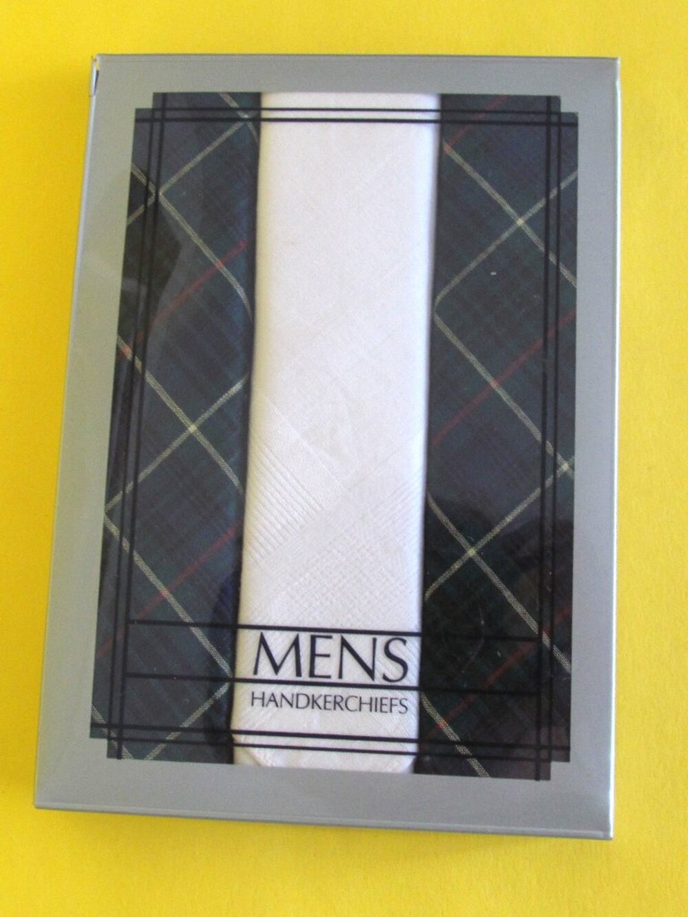 Vintage men's cotton handkerchief set of 3 boxed